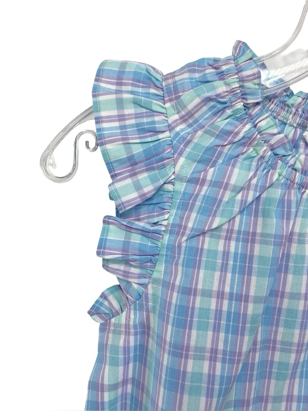 Eyelet & Ivy Plaid Ruffle Shirt Dress Girl’s Size 12